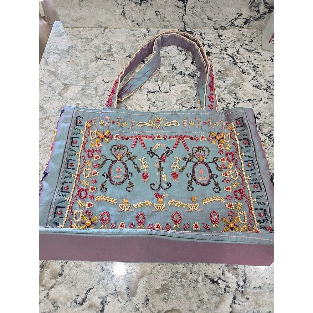 Brand New~SXS Collection~Fabric Tote Handbag~Hand Beaded~Embroidered~Vietnam